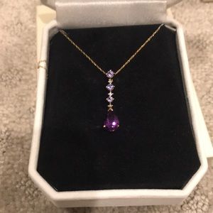 Amethyst drop necklace